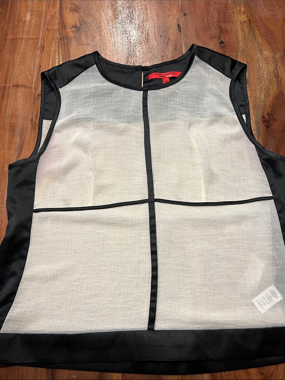 Narciso Rodriguez Black and White Paneled Silk-Trim Camisole